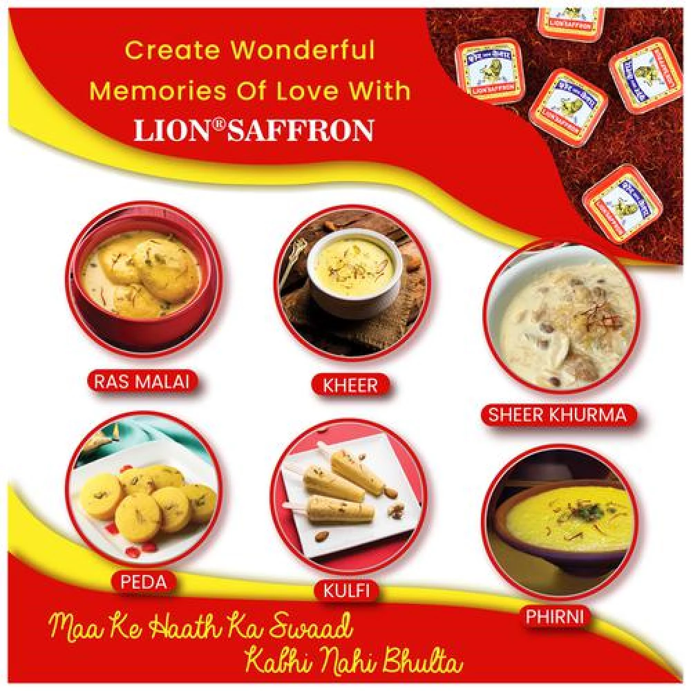 LION SAFFRON Pure Kashmiri Lacha Kesar Certified Grade A+ - Improves Health, 1 g-8.webp